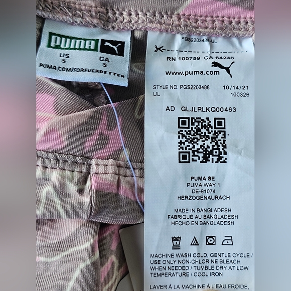 PUMA Girls Sport Pack Biker Shorts. Fold Over Elastic-Waistband. Size 5 - Picture 4 of 5